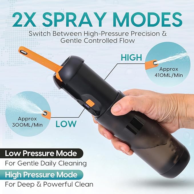 Portable Travel Bidet - Rechargeable Electric Handheld Bidet Sprayer with USB-C Charging & LED Indicator - Waterproof Bidet Bottle for Travel, Camping & Bathroom Use
