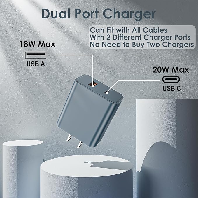 Travel Essentials for Apple Watch Charger,3 in 2 USB C Cable PD20W Block for Multi Charging Cable Cord,Vacation Camping RV Essentials Portable Designed for iWatch &iPhone 17-11 -4.1FT