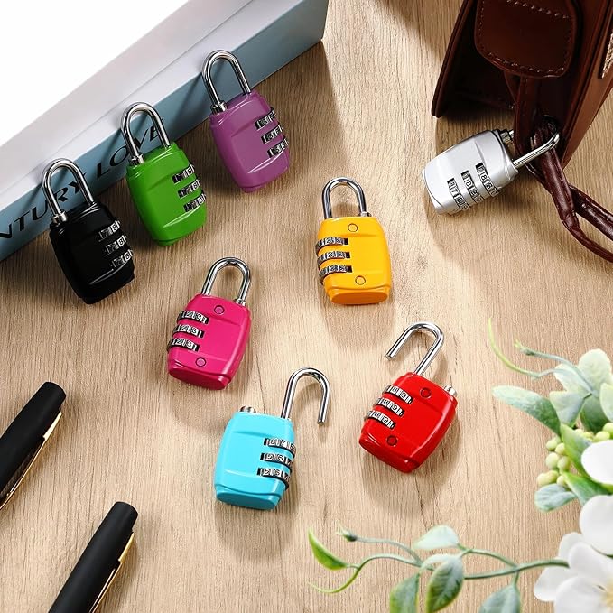 Moxweyeni 10 Pcs Digit Combinations Padlock Safe Cipher Lock Mini Combination Resettable Number for Suitcases Luggage Briefcases Computer Bags(Fresh Style,Bright Color)