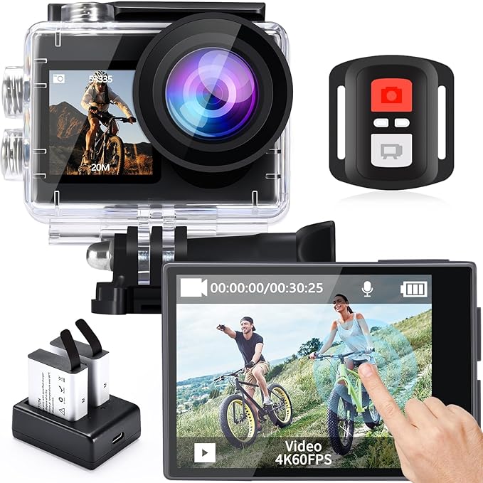 icefox i8 98FT Zoom Waterproof Camera Underwater, 20MP 5X Action Camera with EIS, WiFi Remote Control for Snorkeling Cycling Vlogging