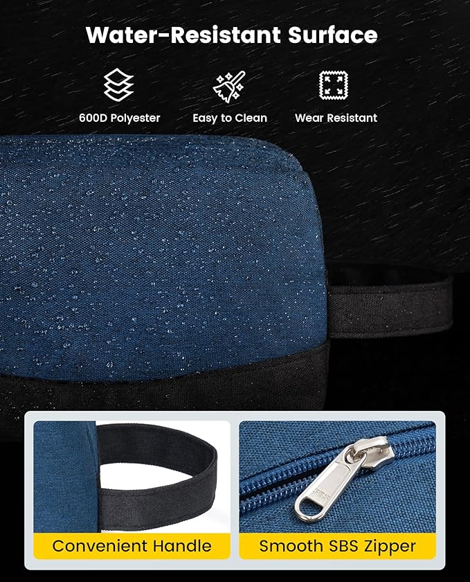 Vorspack Travel Toiletry Bag - Water Resistant Dopp Kit Large Travel Bag for Toiletries, Accessories - Navy Blue