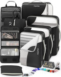 8 Set Packing Cubes for Travel, Gifts for Women Mom,Anti-Tearing Suitcase Organizer for Luggage with Shoe & Hanging Toiletry Bag,OlarHike Vacation Essentials & Accessories for Cruise Ship