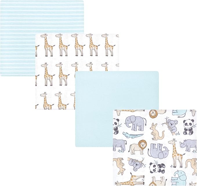 Hudson Baby Unisex Baby Cotton Flannel Receiving Blankets, Kangaroo, One Size