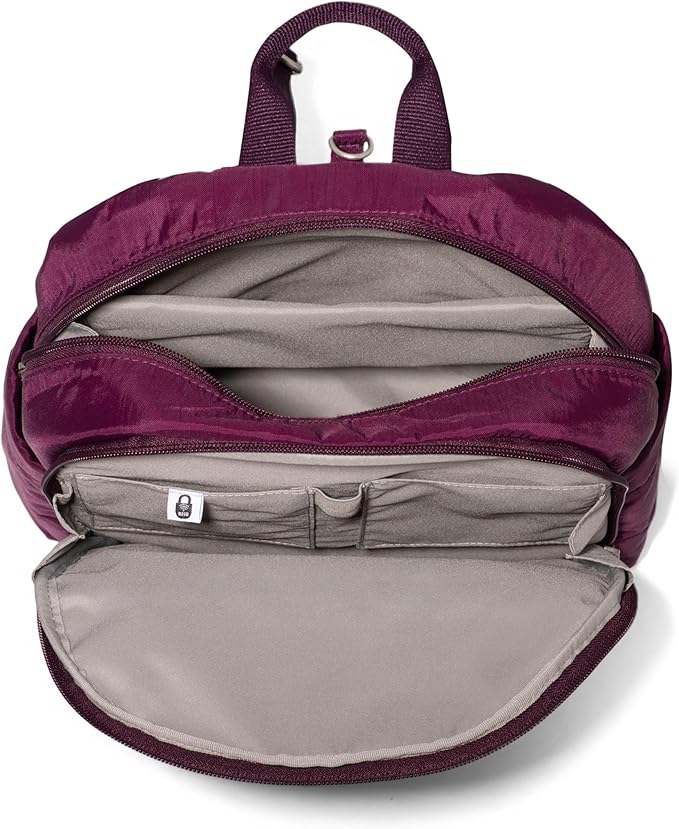 Securtex Anti-Theft Getaway Backpack - 9.4"x13"x5" Travel Safe Bag w/Locking Zippers, Slash-Resistant, RFID