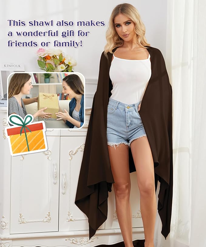 Tencel Cashmere Shawl Wraps for Women,Pashmina Stole Airplane Travel Wool Scarf Blanket Wrap Lightweight UPF 50+