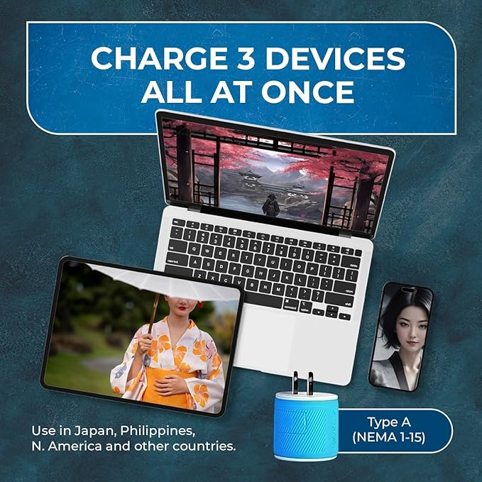 OREI Japan, Philippines Travel Plug Adapter- USA Inputs - Type A (U2U-6), Will work with Cell Phones, Camera, Laptop, Tablets, iPad, iPhone and More