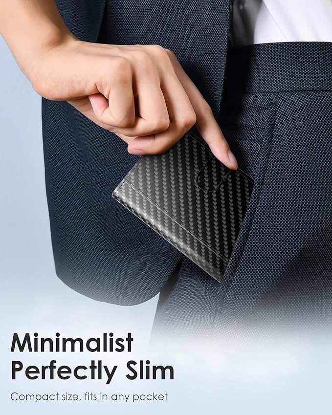 QLD RFID Wallet for Men - Smart Pop up Card Holder - Trifold, Slim, Minimalist Wallet for Front Pocket, 9-11 Cards Capacity | ID Window | Cash Slot | Magnetic Closure