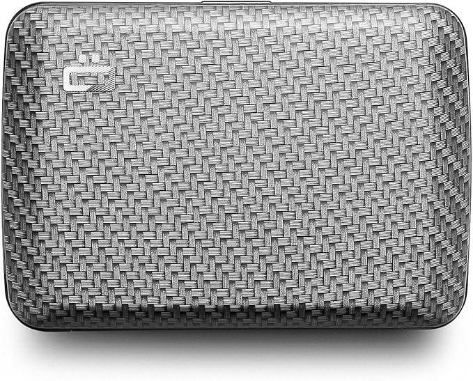 ÖGON -DESIGNS- Aluminum card holder with metal lock, RFID protection against fraud and demagnetization, compact wallet, Smart Case OSLO model