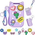 Mlife Hand Sanitizer Spray Case for Touchland Silicone Touchland Case Cat Silicone Case compatible with Touchland Power Mist 1FL OZ/30ML with Keychain &10Pcs Charms(Purple)