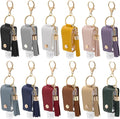 12 PCS Hand Sanitizer Holder Keychain Set, Leak-Proof Travel Size Empty Hand Sanitizer Bottles (1oz/30ml), Portable Refillable Liquid Dispenser for Backpack, Purse & Diaper Bag (12 Colors)