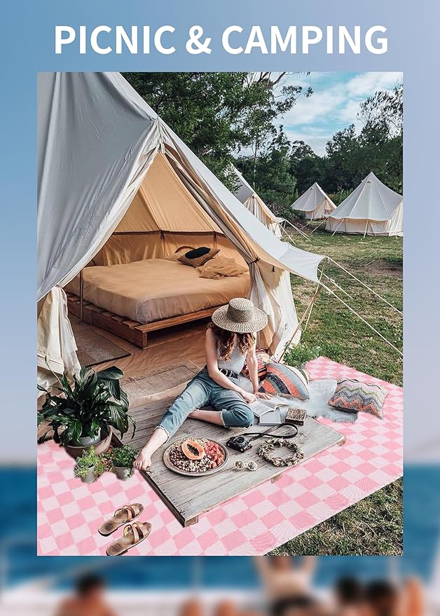 Antfuny Giant Beach Towel Blanket Autumn Outing Stuff for Women & Men Road Trip Camping Gear Ship Cruise Gear Must Haves Yard Mat Large L Pink Plain Pattern Airplane Accessories Travel Gadgets
