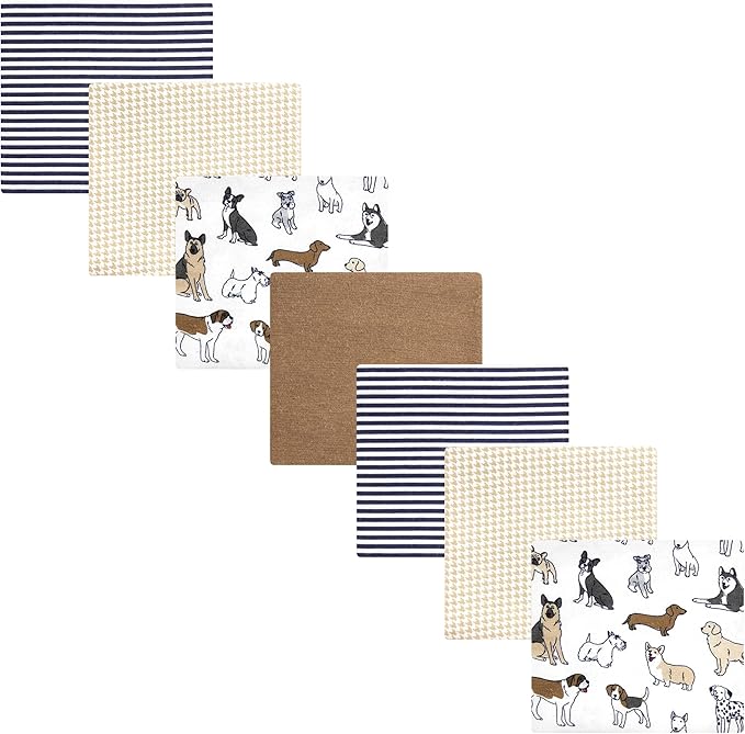 Hudson Baby Unisex Baby Cotton Flannel Receiving Blankets Bundle, Handsome Dogs, One Size