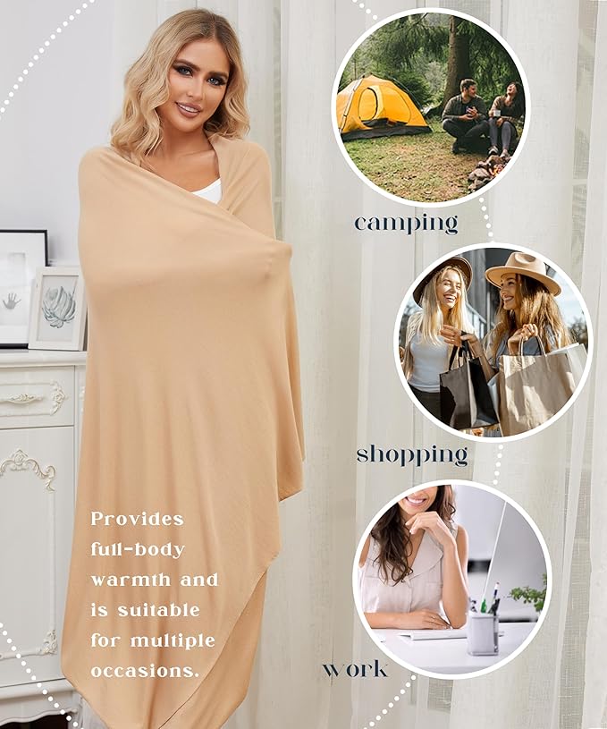 Tencel Cashmere Shawl Wraps for Women,Pashmina Stole Airplane Travel Wool Scarf Blanket Wrap Lightweight UPF 50+