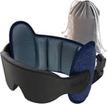 SARISUN Travel Pillow, Upgrade Airplane Pillow for Long Flight, 360° Support Headrest, Travel Neck Pillow Eye Masks for Sleep, Compact Airplane Travel Essentials, Stop Bobblehead, Mottled Blue