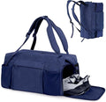 Gym Bag for Men with Shoes Compartment and Wet Pocket Convertible Duffle Bag and Gym Backpack Waterproof Sports Bags with 2 Bottle Holders Multipurpose Weekender Overnight Bag -Dark Blue