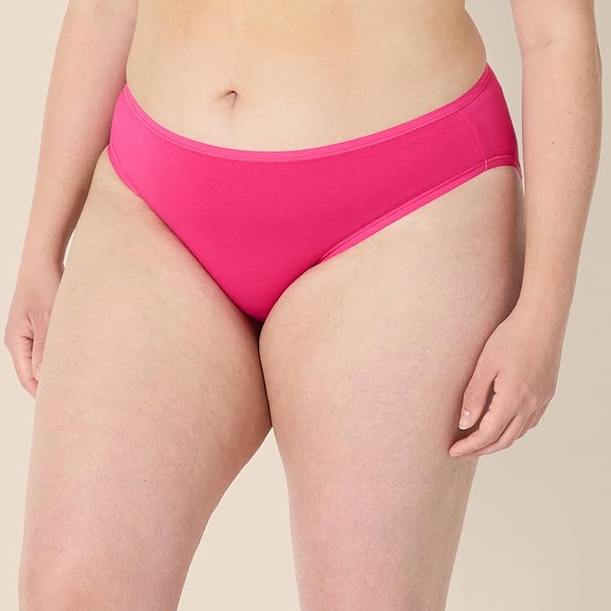 Amazon Essentials Women's Breathable Cotton Bikini Brief Underwear with Full Coverage, Multipacks