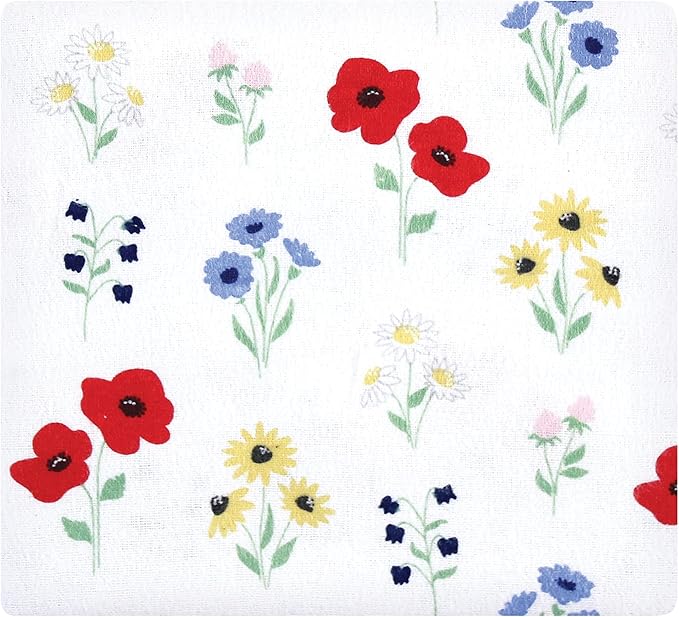 Hudson Baby Unisex Baby Cotton Flannel Receiving Blankets, Wildflower, One Size