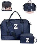 Birthday Gifts for 6-13 Year Old Girls - Personalized Duffle Travel Bags, Monogram Overnight Bags with Makeup Bag Gifts for Family (Letter Z)
