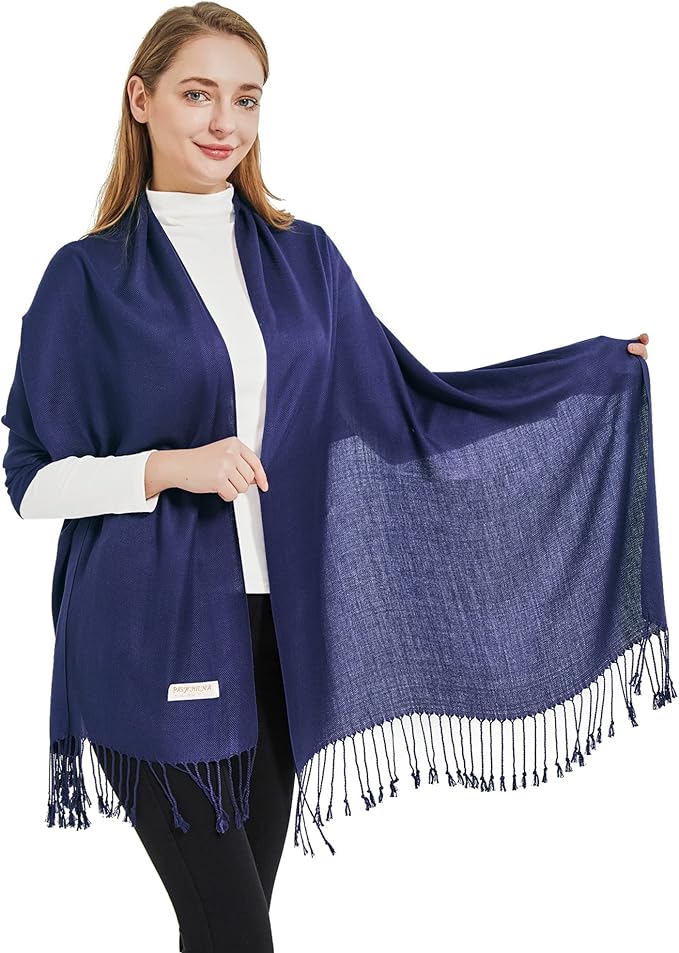 Soft Silky Pashmina Shawl Wraps Solid Colors Scarf for Wedding Evening Dresses