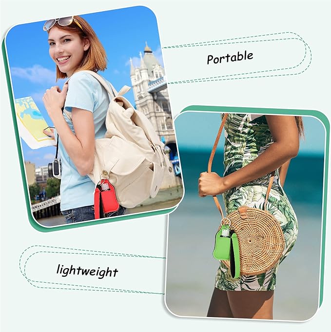 Patelai 54 Pcs Hand Sanitizer Holder Keychain Wristlet Set 1oz Empty Travel Bottle Refillable Bottle Portable Keychain Holder