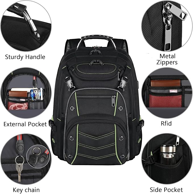VECKUSON 18.4 Laptop Backpack for Men, 55L Extra Large Gaming Laptops Backpack,TSA Friendly Flight Approved and RFID Anti-Theft Pocket