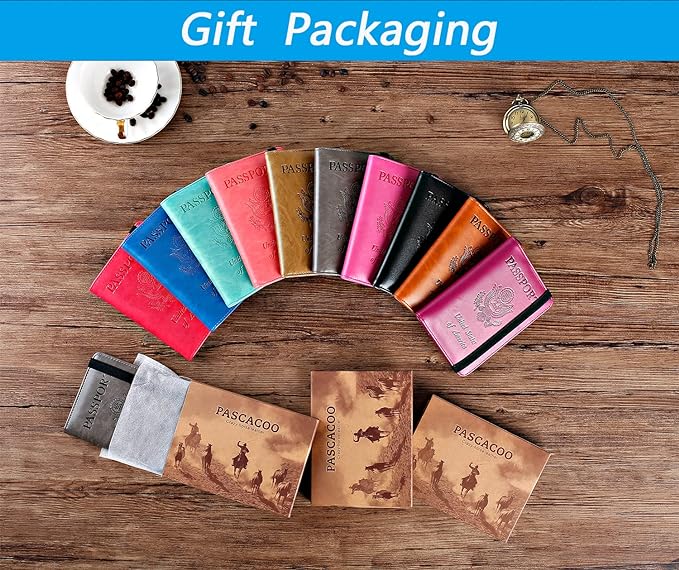 Passport Holder Cover Wallet Travel Essentials RFID Blocking Leather Card Case International Must Haves Travel Accessories for Women Men(113#Pink)