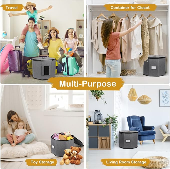 Shoe Storage Box,Shoe Bags for Travel,Fits 8 Pairs,Foldable Shoe Organizer for Closet,Portable Luggage Travel Shoe Organizer