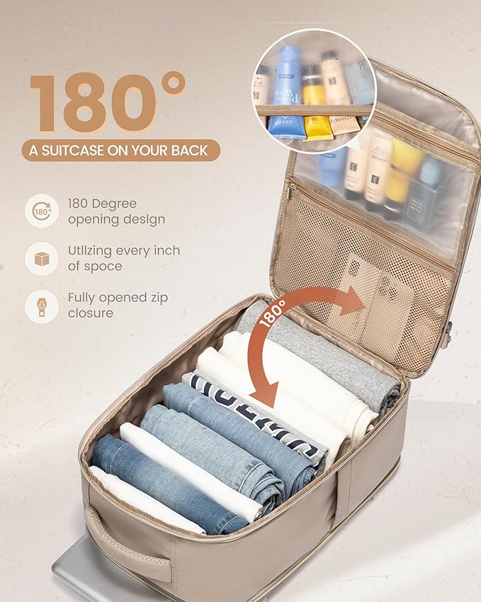LOVEVOOK Travel Backpack Carry on Flight Approved 40L,Waterproof TSA Travel Essentials Personal Item Backpack for Women Men,Large Carry on Luggage Suitcase Travel Bag for Airplane with 3 Packing Cubes