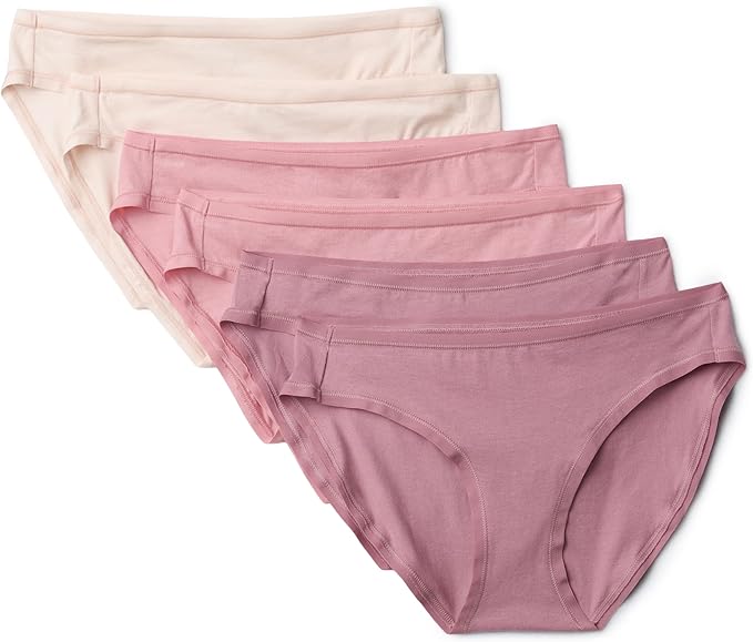 Amazon Essentials Women's Breathable Cotton Bikini Brief Underwear with Full Coverage, Multipacks