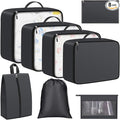 8 Set Packing Cubes for Travel Essentials, Packing Bags, Carrry-On Travel Accessories, Suitcase Organizers with Sturdy Zippers, Luggage Organizer for Airplane, Camping, Road Trip (Grey)