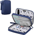 DDgro Electronic Cable Organizer Bag, Large Travel Cord Storage Case for Charger, Power Bank, Cables & Tech Accessories (Large, Navy Blue)
