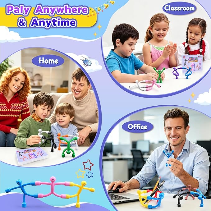 Magnetic Travel Toys for Kids 6PC, Magnetic People Figures Fidget Toys Airplane Car Travel Activities Essential, Sensory Toys for ADHD Autism,Desk Toys for Adults Teens