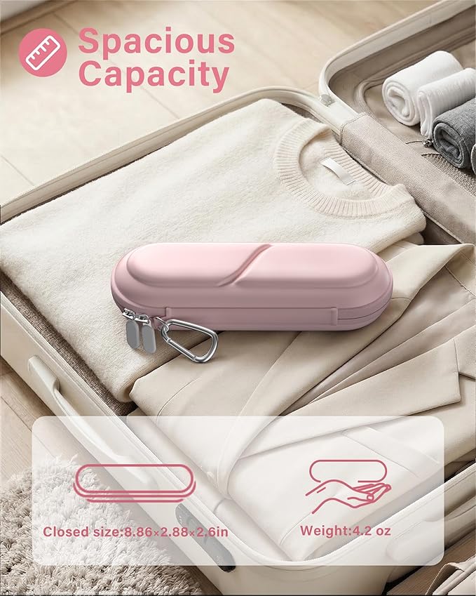 ProCase Toothbrush Travel Case for Oral-B/Oral-B Pro 1000 1500 5000 7000 7500 6000 9600/ Phlips Sonicare 4100 5100 1100 6100 5300 Oral-B iO Electric Toothbrush Portable Hard Container -Pink
