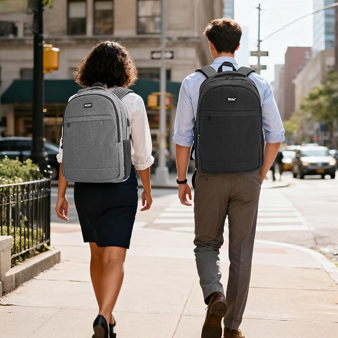 TANTOMI 17 Inch Travel Laptop Backpack for Men Women, Business Laptop Backpack with Anti Theft & USB Charging Port, Water Resistant Durable School Computer Backpack for Travel, Work, Daily Carry
