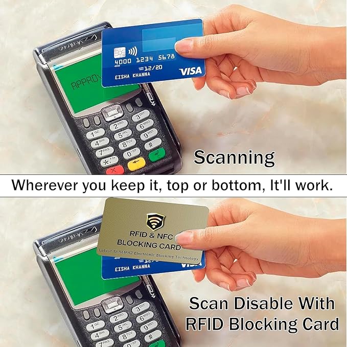 SaiTech IT RFID Blocking Card One Card Protects Entire Wallet Purse For Men & Women, NFC Contactless Bank Debit Credit Card Protector ID ATM Guard Card – Golden