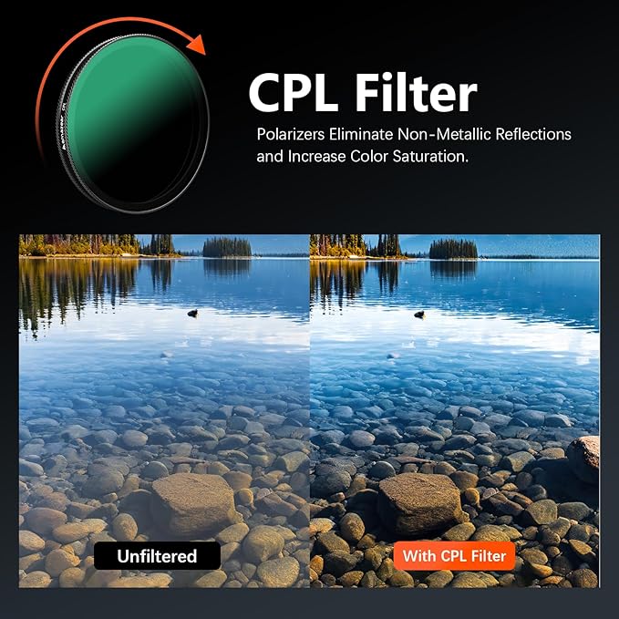AMAZEAR Master CPL Filter for DJI OSMO Action 6 Accessories, Action6 Pro Circular Polarizing Lens to Reduce Glare & Enhance Colors, Professional HD Optical Glass Filter