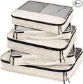 5 Pcs Packing Cubes for Suitcase Large Travel Cubes Carry on Luggage Organizer Bags for Clothes Accessories(Mixed,Khaki)