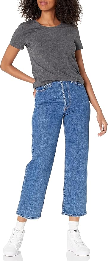 Amazon Essentials Women's Regular-Fit Short-Sleeve T-Shirt (Crewneck and V-Neck Options), Multipacks