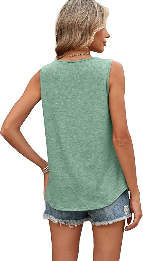 WIHOLL Tank Tops for Women Summer Outfits 2026 Crewneck Spring Casual Sleeveless Shirts Blouses Clothing