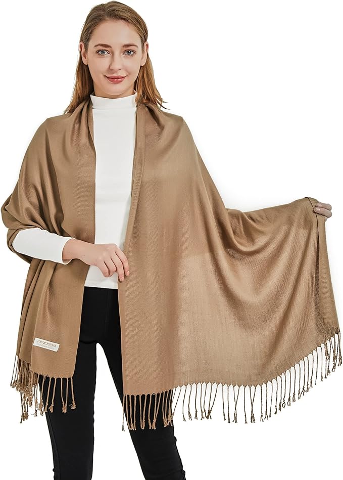 Soft Silky Pashmina Shawl Wraps Solid Colors Scarf for Wedding Evening Dresses