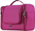 Buruis Large Capacity Waterproof Toiletry Bag for Women, Hanging Toiletry Organizer, 11"x 6.2"x 8.8", Fushcia