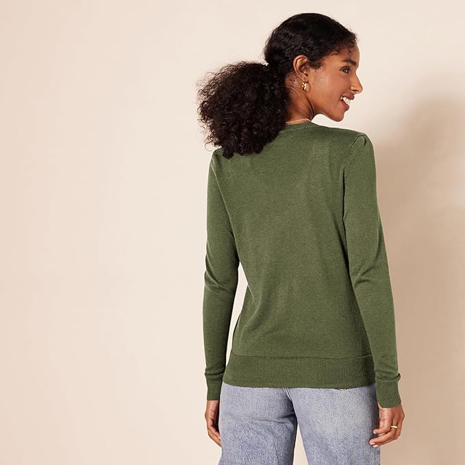 Amazon Essentials Women's Lightweight Crewneck Cardigan Sweater (Available in Plus Size)