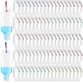 FairySandy 150 Pcs Traveling Bottles with Keychain 2oz Clear Plastic Hand Sanitizer Holder Keychain Empty Refillable Liquid Packing Container Squeeze Plastic Bottle with Lid,Rectangle
