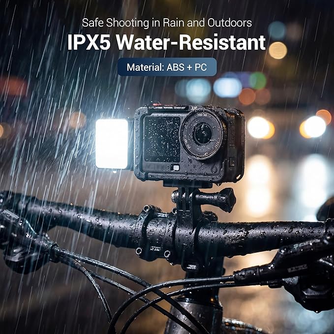 JJC Action 6 LED Light Magnetic Auxiliary Fill Light for DJI Osmo Nano & Action 6 Accessories, Rechargeable IPX5 Waterproof Mini Video Light, Action6 Accessories for Selfie Vlog Recording Lightweight