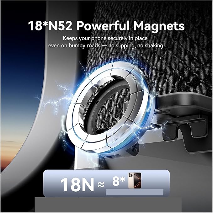 Magnetic Phone Holder - Desktop Hands-Free Detachable Mount for 17 16 - Flexible Travel Essentials for Airplane & Car