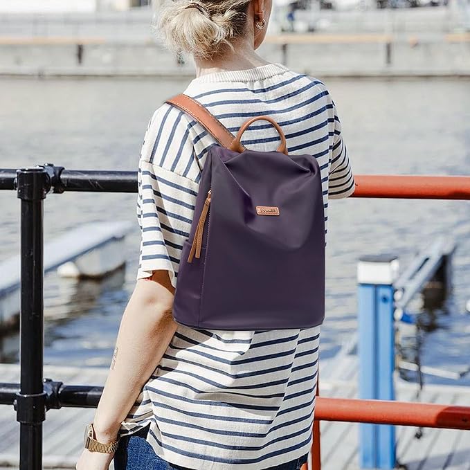Women's Backpack Purse Nylon Anti-theft Casual Water Resistant Lightweight Small Shoulder Bags 2026 for Travle Cute Fashion Camping Bag for Work Daily Going Out Dackpack Ladies Dark Purple