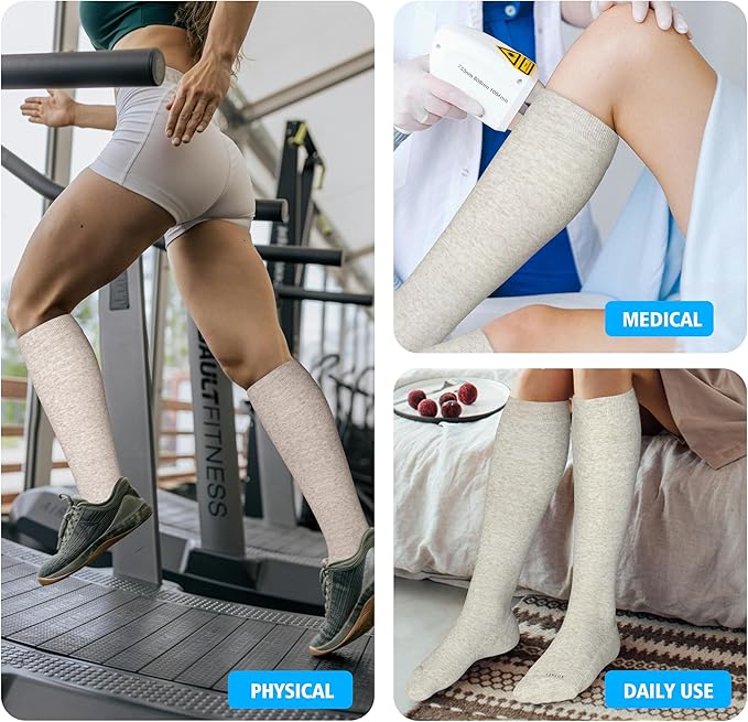 LEVSOX Cotton Compression Socks for Women&Men 20-30mmHg Knee High Cute Support Sock for Nurses Pregnancy Travel