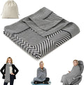 Travel Blanket Airplane - Ultra Soft & Lightweight Knit Design Compact Airplane Blanket,53x72 Inch,Stylish Travel Shawl Wraps for Flights,Office,Home Use,Travel Essentials & Gifts