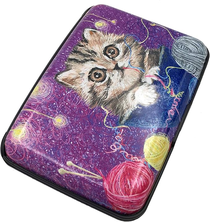 BFL RFID Credit Card Holder for Women or Men, Theft Proof Credit Card Holder, Slim Design Fits in Pocket (Cat)