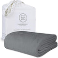 Threadmill Luxury Cotton Blankets for King Size Bed | All-Season Cozy 100% Cotton King Size Blanket | Herringbone Soft Fall Thermal Blanket fits California King Size Bed | Dark Grey